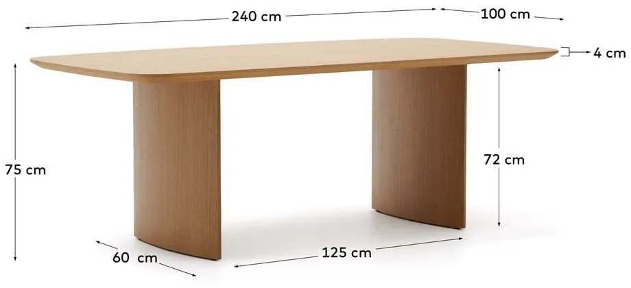 Naturalny stół w dekorze dębu 100x240 cm Litto – Kave Home