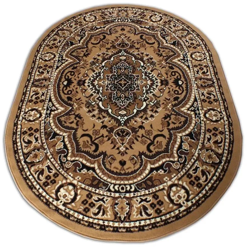Brązowy owalny dywan rozeta W5-L51