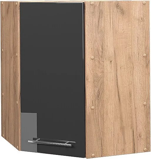 Szafka wisząca narożna antracyt wysoki połysk 57x34.1x72 fame-line