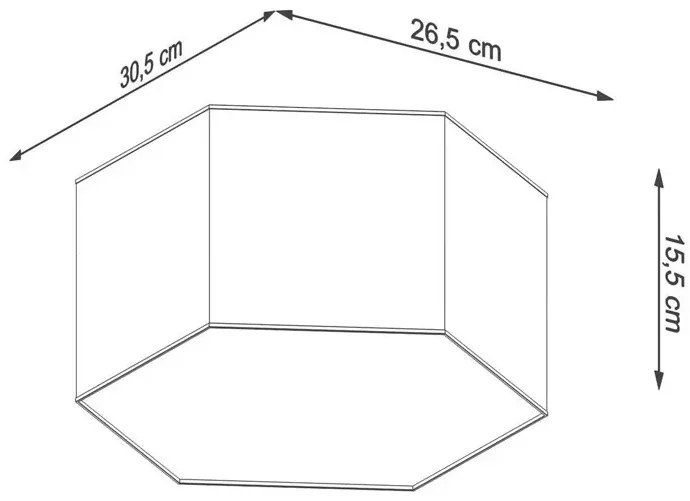 Czarny plafon sześciokąt 15,5 cm - S749-Kalma