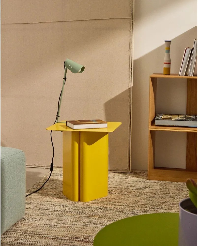 Zielona metalowa lampa stołowa z klipsem (wysokość 51 cm) Jula – Kave Home