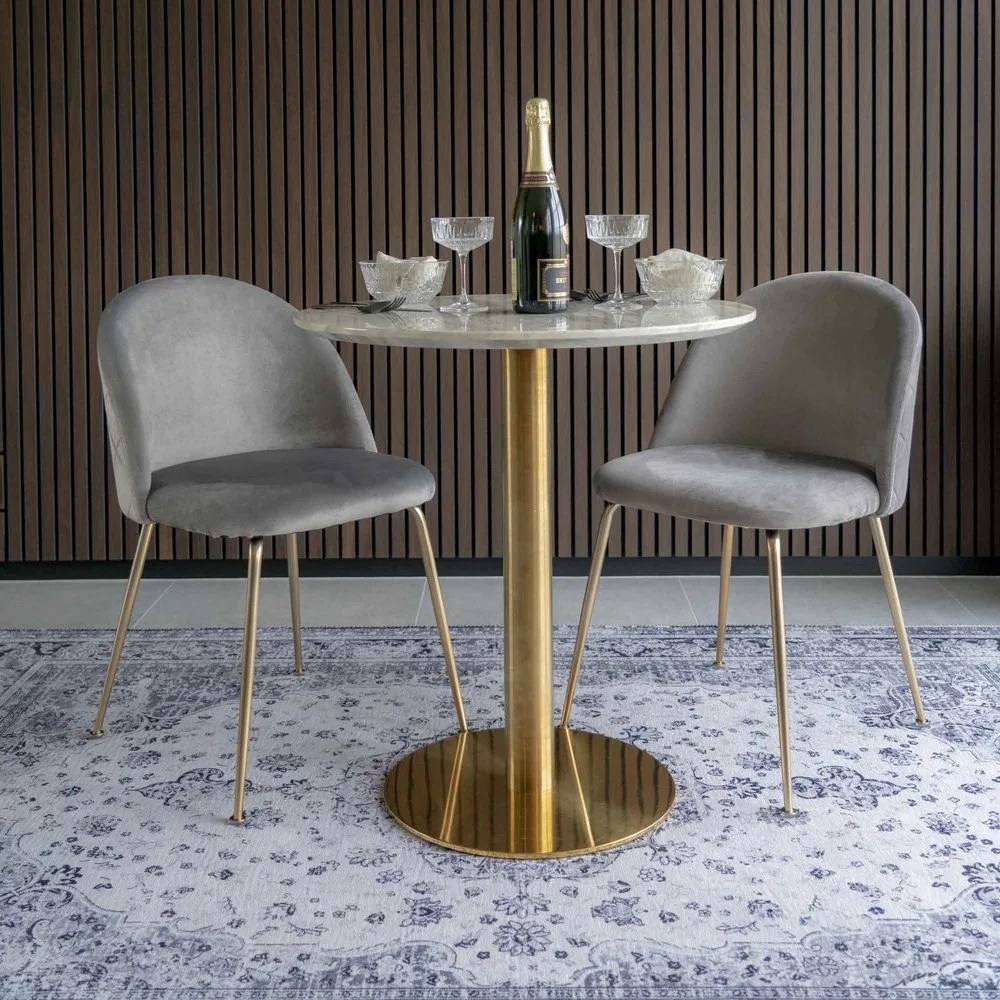 Jasnoszare aksamitne krzesła zestaw 2 szt. Geneve – House Nordic