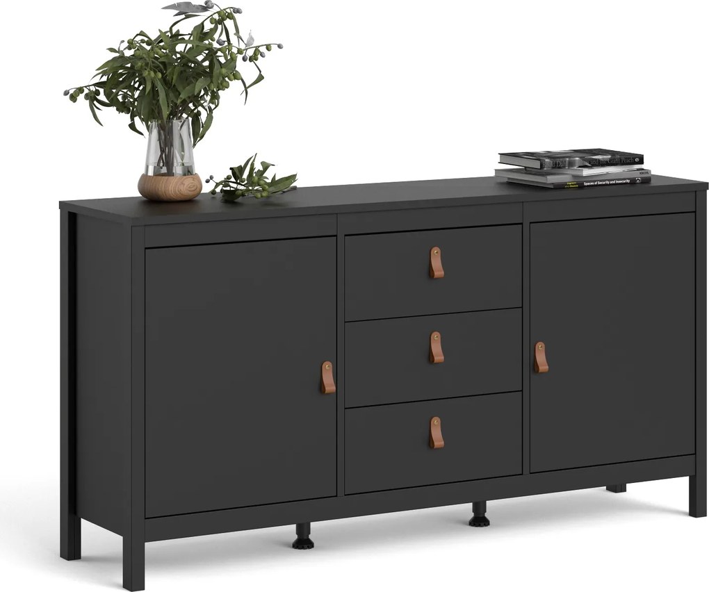 Komoda pokojowa w kolorze czarnym Madrid 3+2