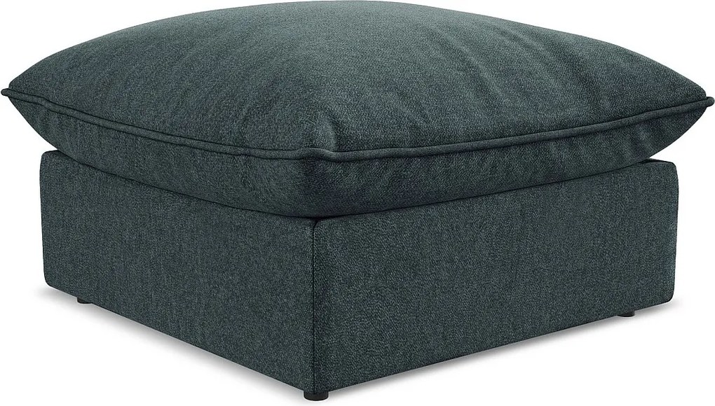 Pufa - z tkaniny welwetowej - morski - MANAO