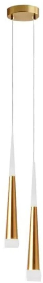 Lampa stożkowa LED z kloszem wiszącym sufitowa AT51-2SL-Złoto