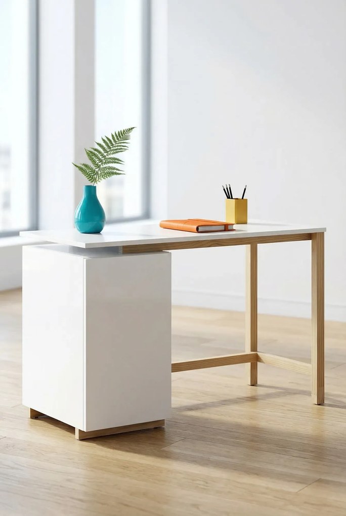 Białe skandynawskie biurko 120x60 M4-N31
