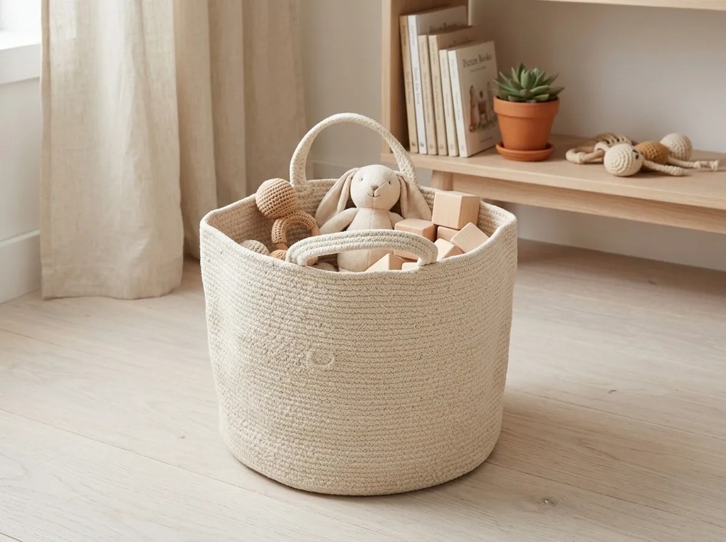 Kosz do przechowywania z uchwytami COTTON HAVEN 35x35 cm - więcej kolorów Kolor: Růžovohnědá