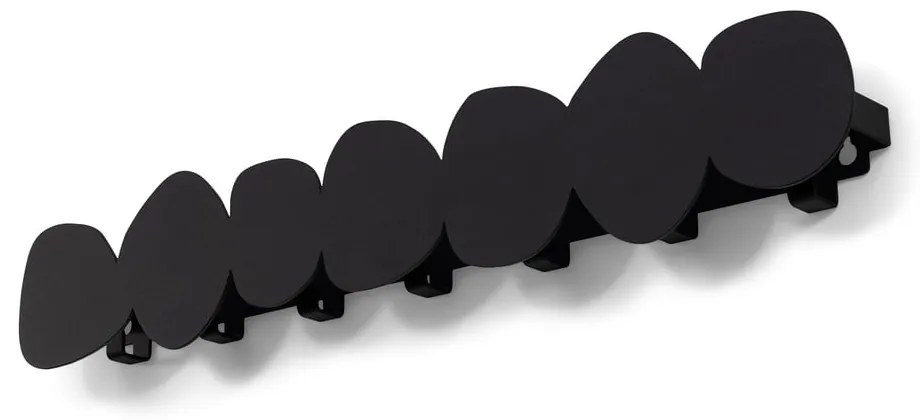 Czarny metalowy wieszak ścienny z półką 80 cm Tumulo – Spinder Design