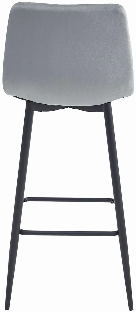 Srebrny welurowy hoker glamour do wyspy S8-K49