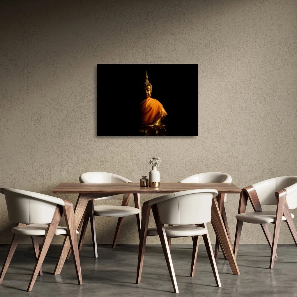 Obraz na szkle - Posąg Złotego Buddy (70x50 cm)