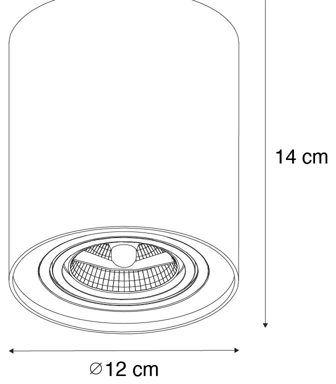 Zestaw 4 nowoczesnych reflektorów sufitowych czarnych z regulacją AR70 - Rondoo Up