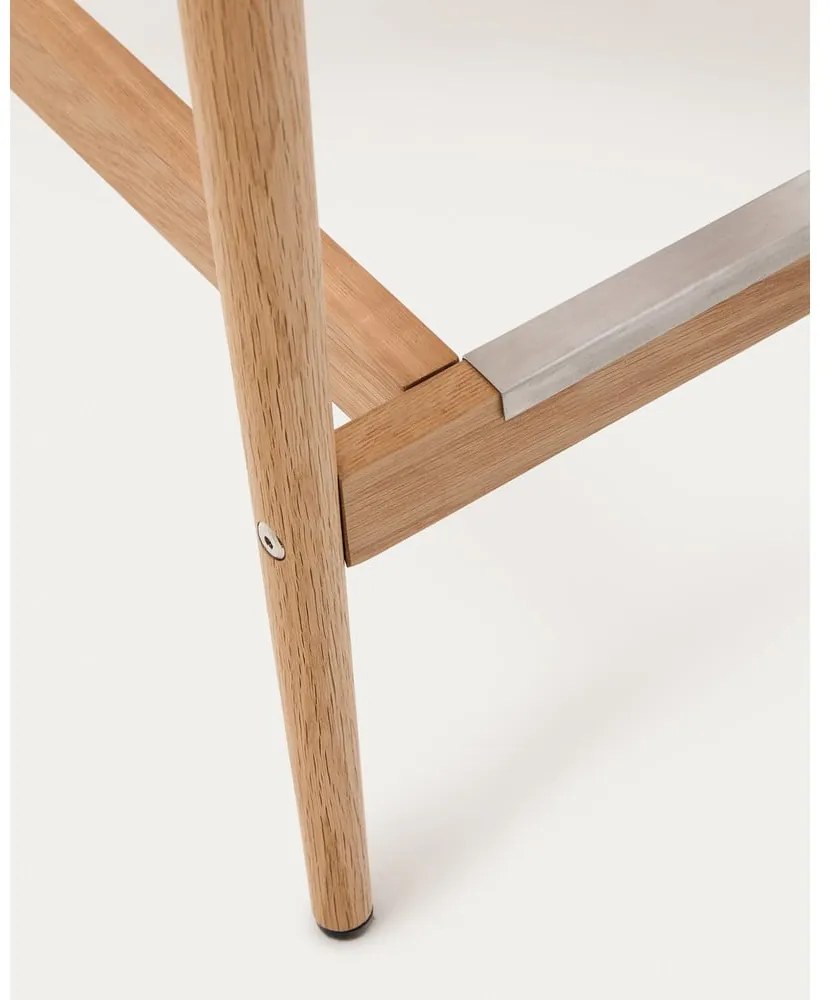 Hoker z litego drewna dębowego w naturalnym kolorze (wysokość siedziska 70 cm) Analy – Kave Home