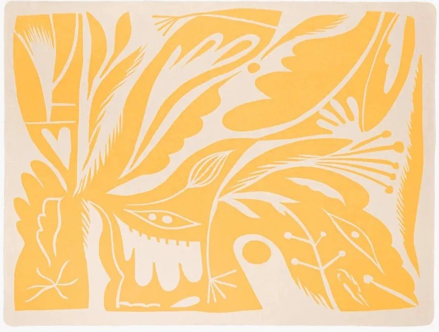 Żółty koc 165x200 cm Lino – noo.ma