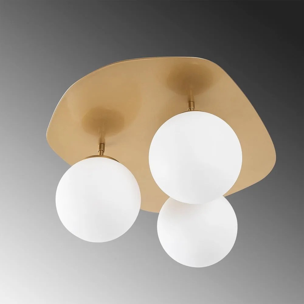 Lampa sufitowa w kolorze złota ze szklanym kloszem 37x44 cm Well – Opviq lights