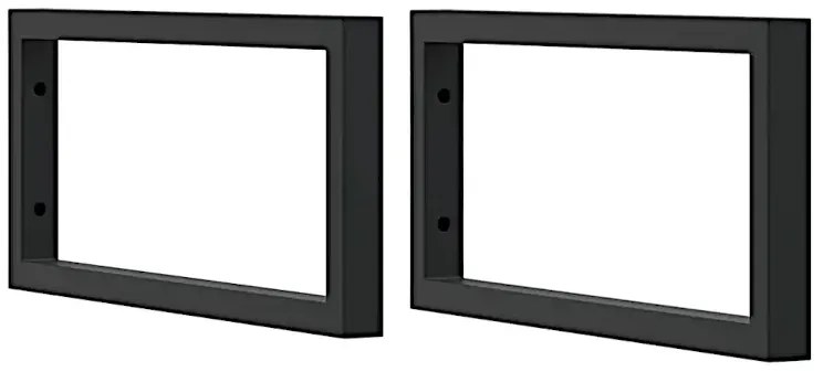 Naturalne drewno półka czarne uchwyty 50x50 - Bafo