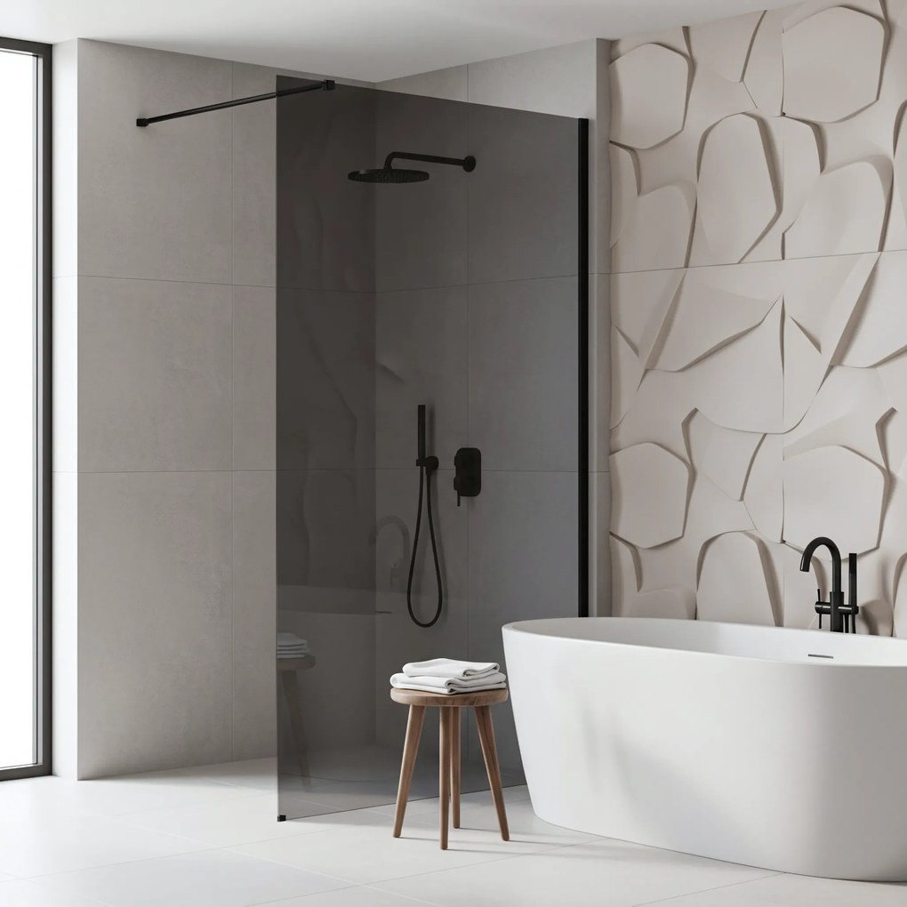 Kabina prysznicowa Walk-In Rea Flexi Grey / Black 100