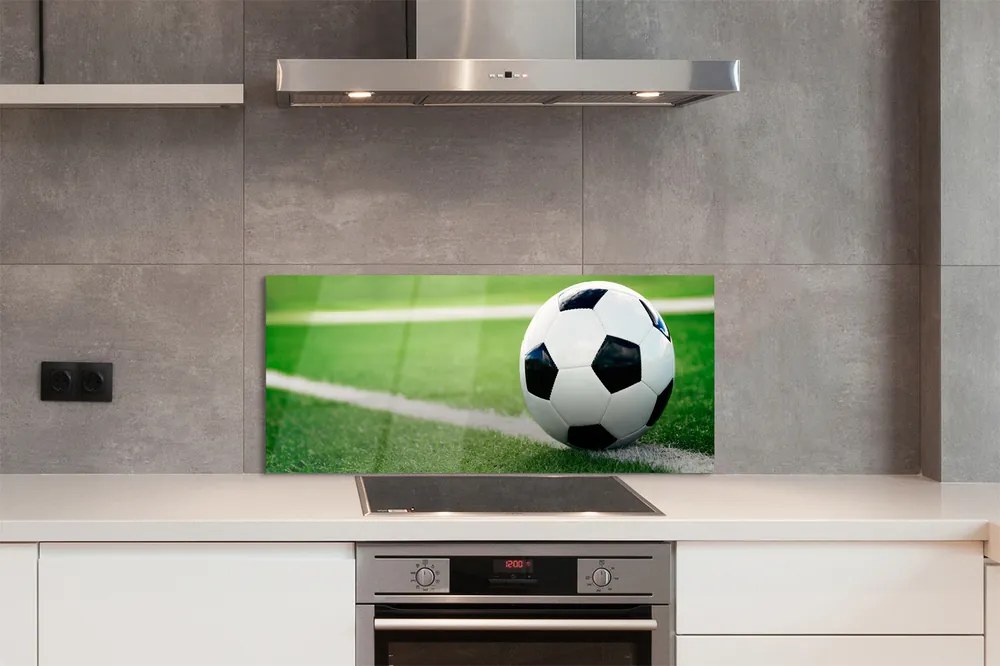 Szklany Panel Piłka na Zielonym Trawniku