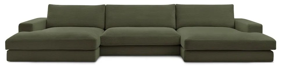 Zielony sztruksowy narożnik (w kształcie litery U) Leonard – Bobochic Paris