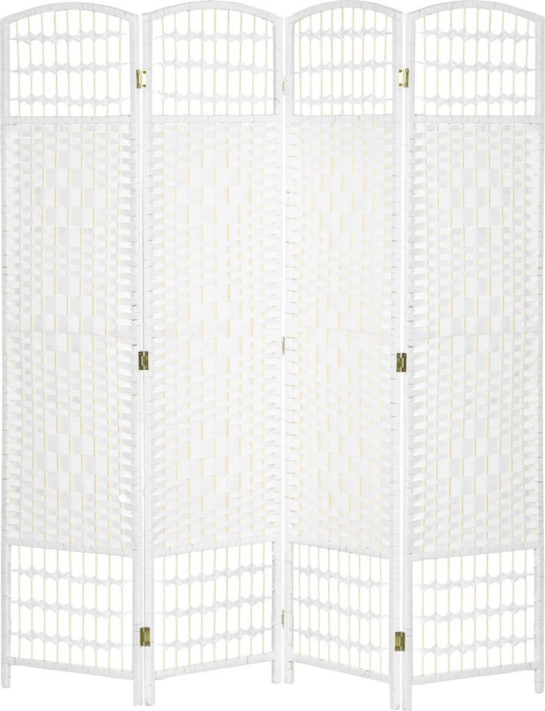 HOMCOM Parawan 4-częściowy 160 x 170 cm składany, przegroda z falistego włókna, przegroda do salonu | Aosom PL