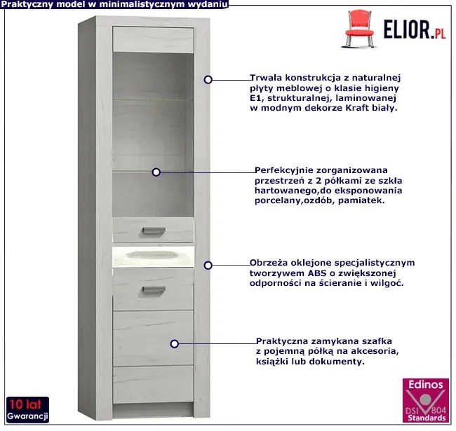 Witryna w kolorze kraft biały - Filin 5X