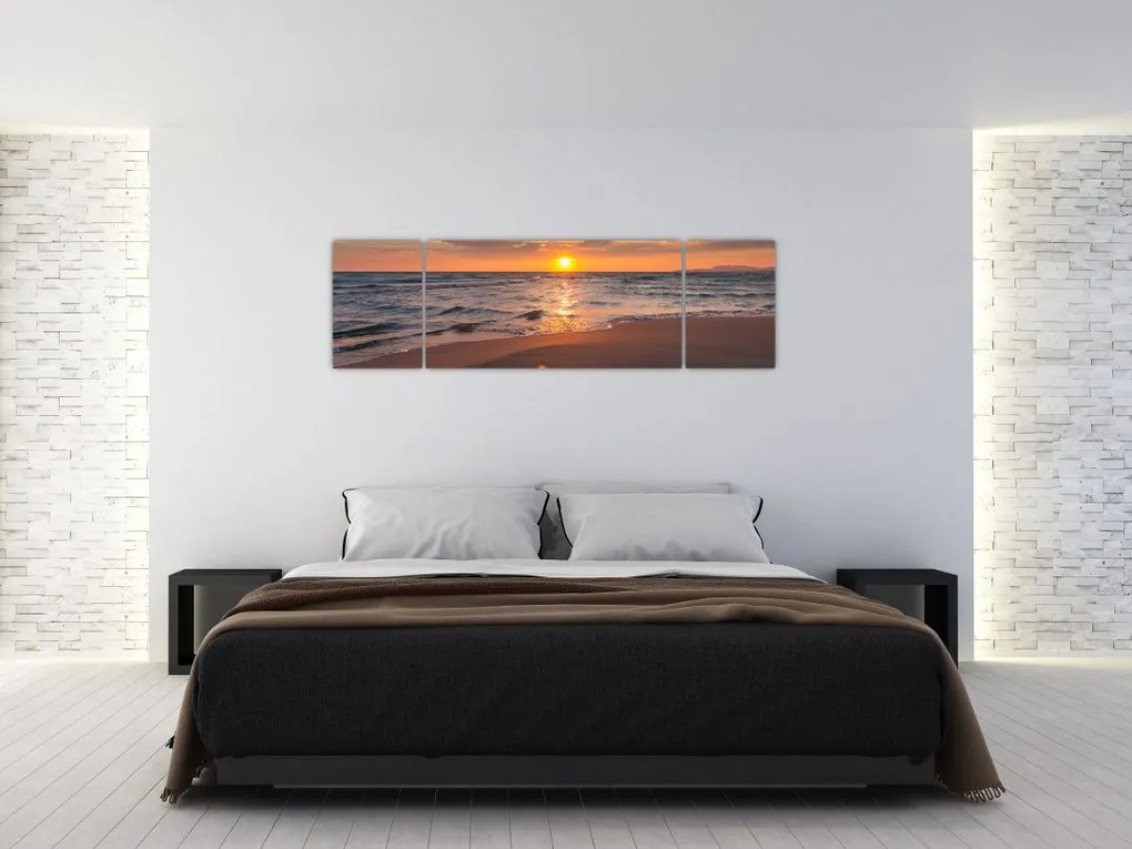 Obraz serca na piasku (170x50 cm)