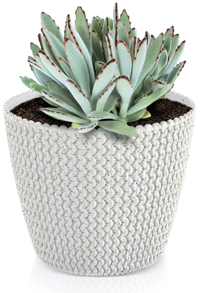 Osłonka ozdobna Splofy Eco Wood 21,8 cm biała PROSPERPLAST