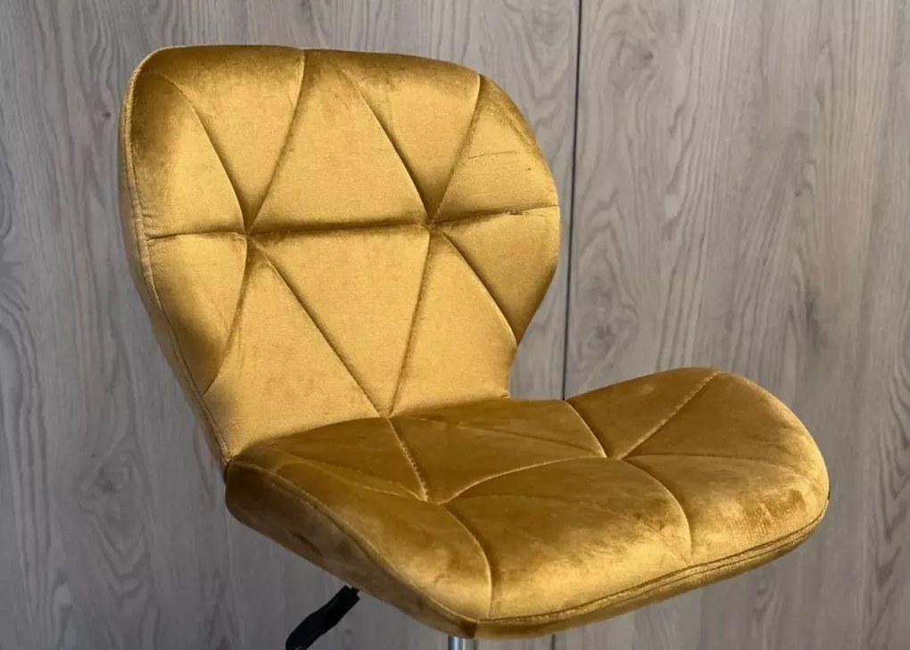 Nowoczesny hoker Ula w stylu glamour z miękkim siedziskiem i metalową konstrukcją