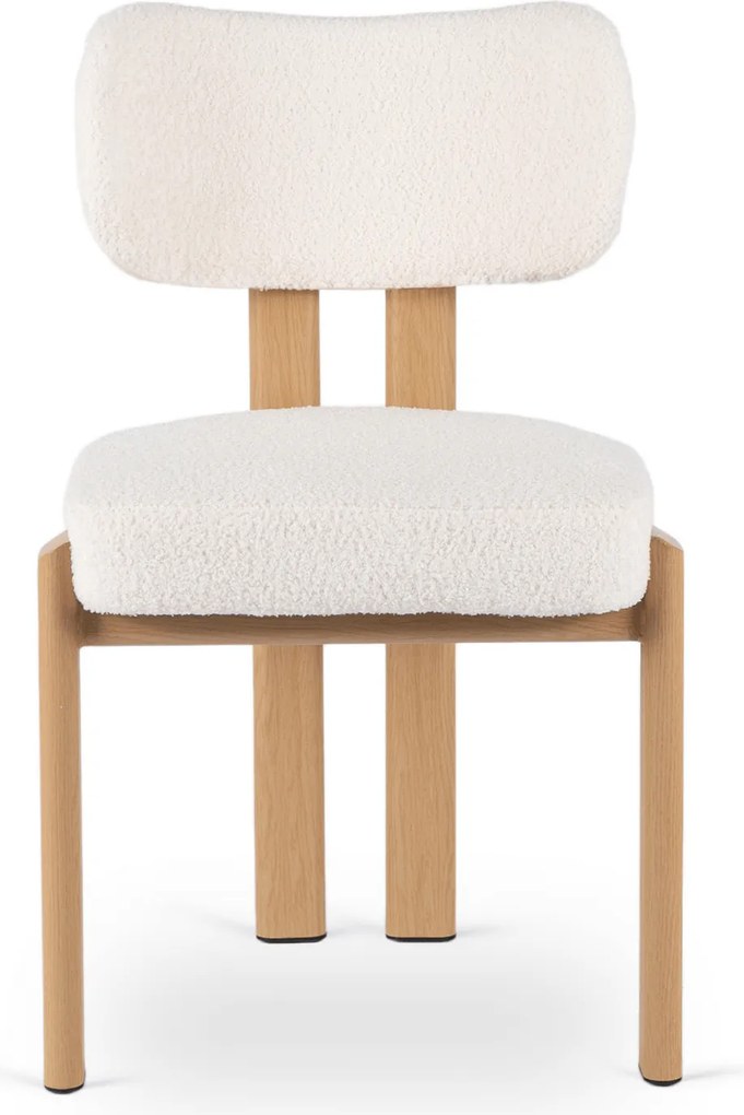 Krzesło Tapicerowane GRENADA Dąb/Kremowe Boucle Nowoczesne