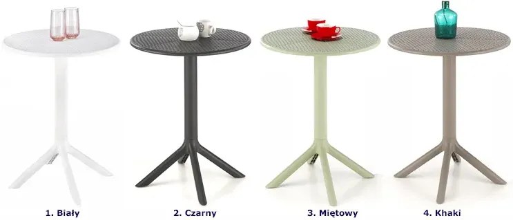 Mały okrągły stolik ogrodowy khaki W7-K76
