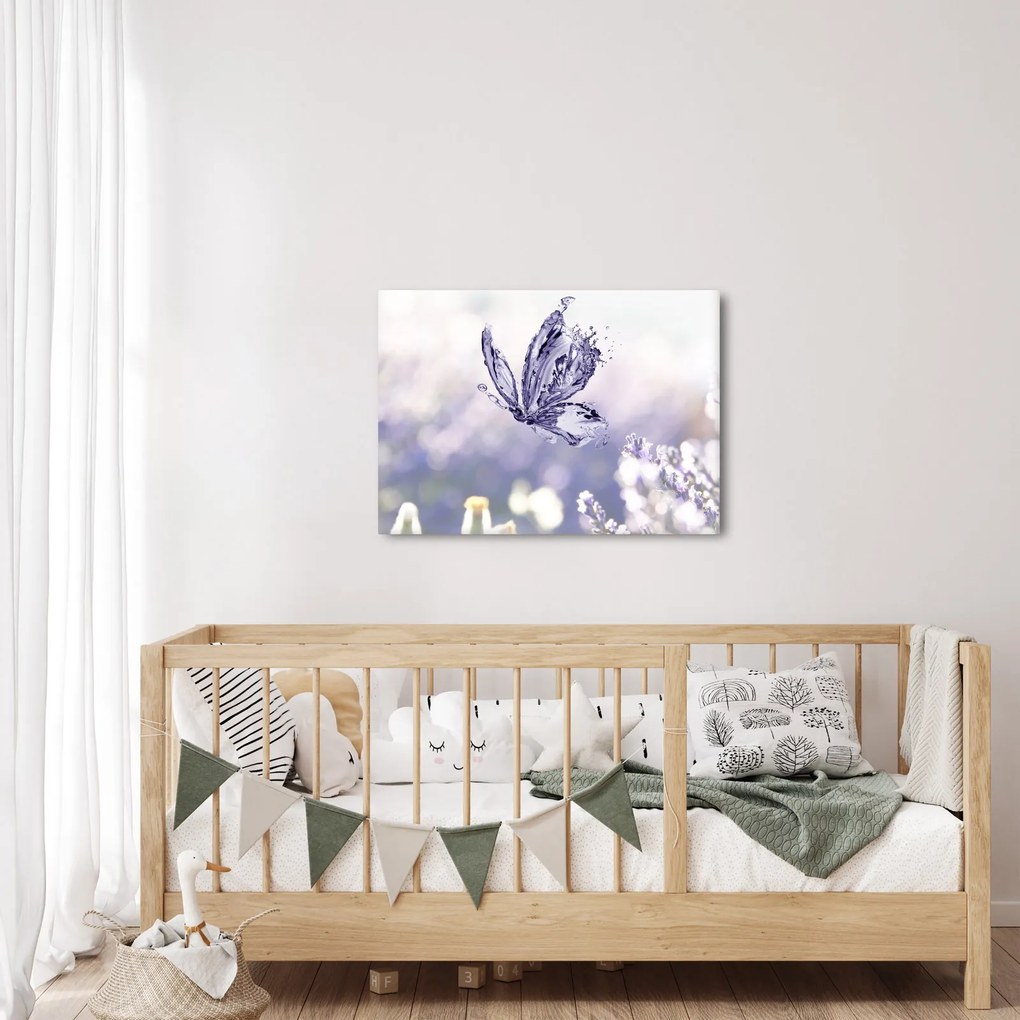 Obraz - Motyl i lawenda (70x50 cm)