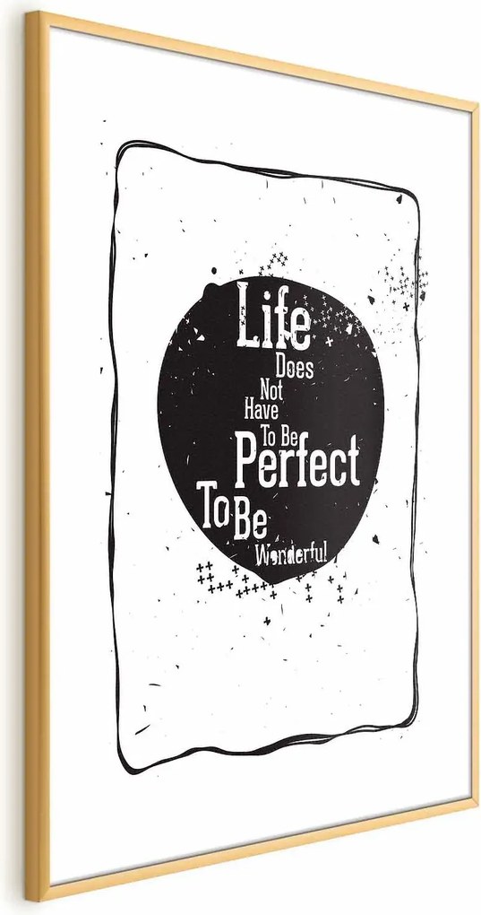 Plakat Life 60x90 cm z ramą złotą z marginesem ARTGEIST B
