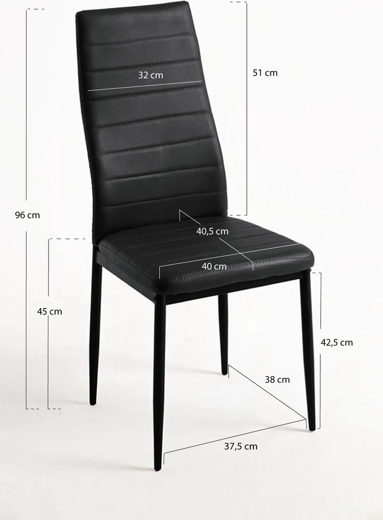 Zestaw 4 Krzese Lauter Ekoskóra