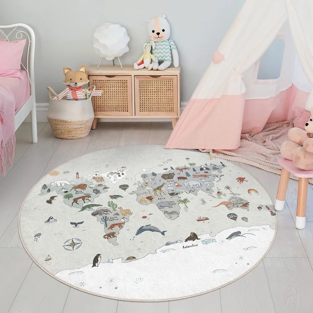 Dziecięcy dywan do zabawy odpowiedni do prania ø100 cm Big World – Mila Home