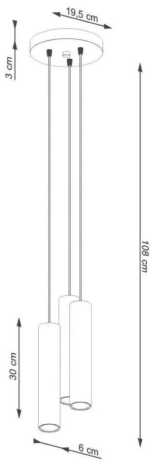 Kremowa lampa wisząca ø 19,5 cm Castro – Sollux