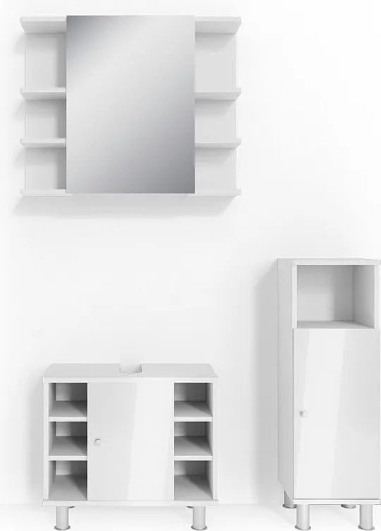 Zestaw mebli łazienkowych biały wysoki połysk 60x32x54 fynn