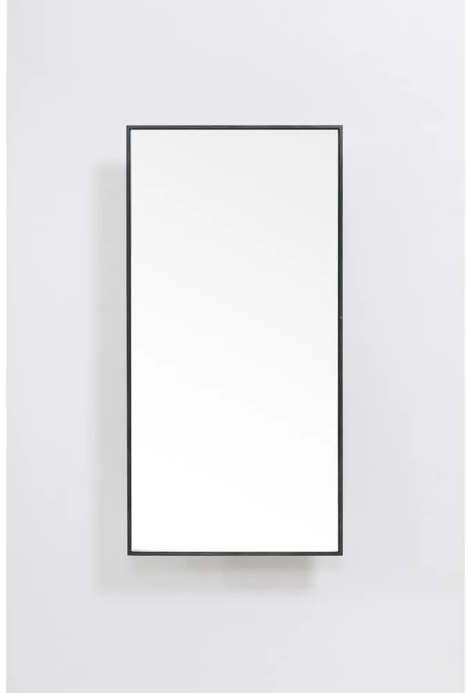 Czarne lustro z półkami z drewna dębowego 31x61,5 cm Slimline – Wireworks