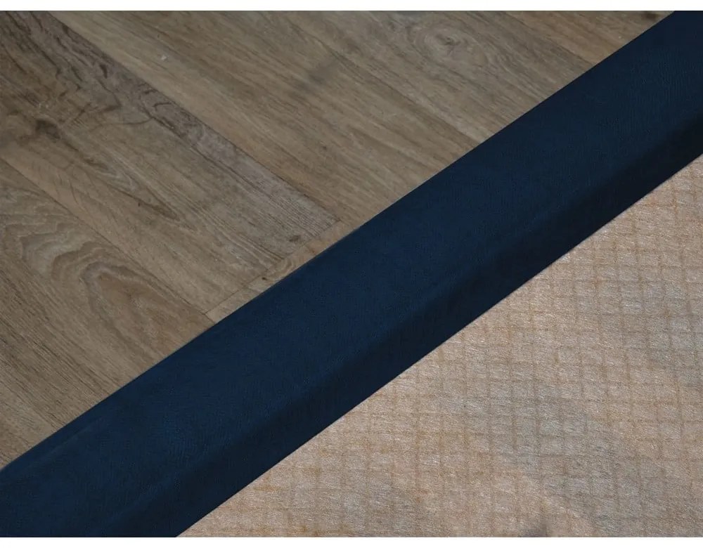 Ciemnoniebieske tapicerowane łóżko dwuosobowe ze schowkiem ze stelażem 160x200 cm Jade – Bobochic Paris