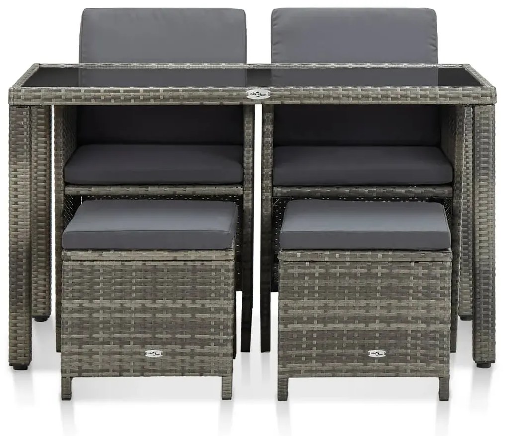 5-cz. szary zestaw rattanowy do ogrodu R5-B79