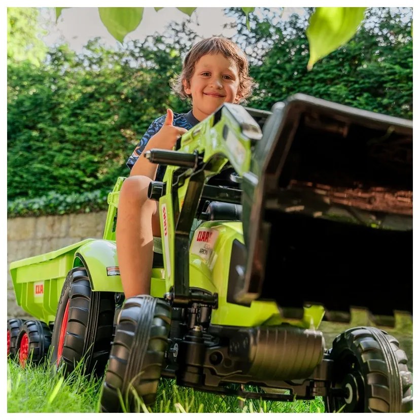 Falk traktor claas avec zielony na pedały z przyczepką od 3 lat