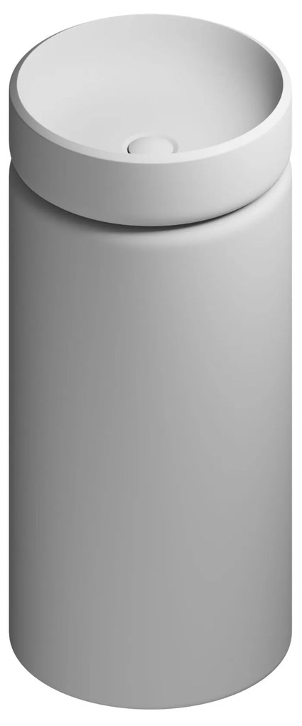 Umywalka z konglomeratu wolnostojąca okrągła szara matowa 85 x 40 cm RONA Grey Matt : Podłączenie syfonu - Do podłogi