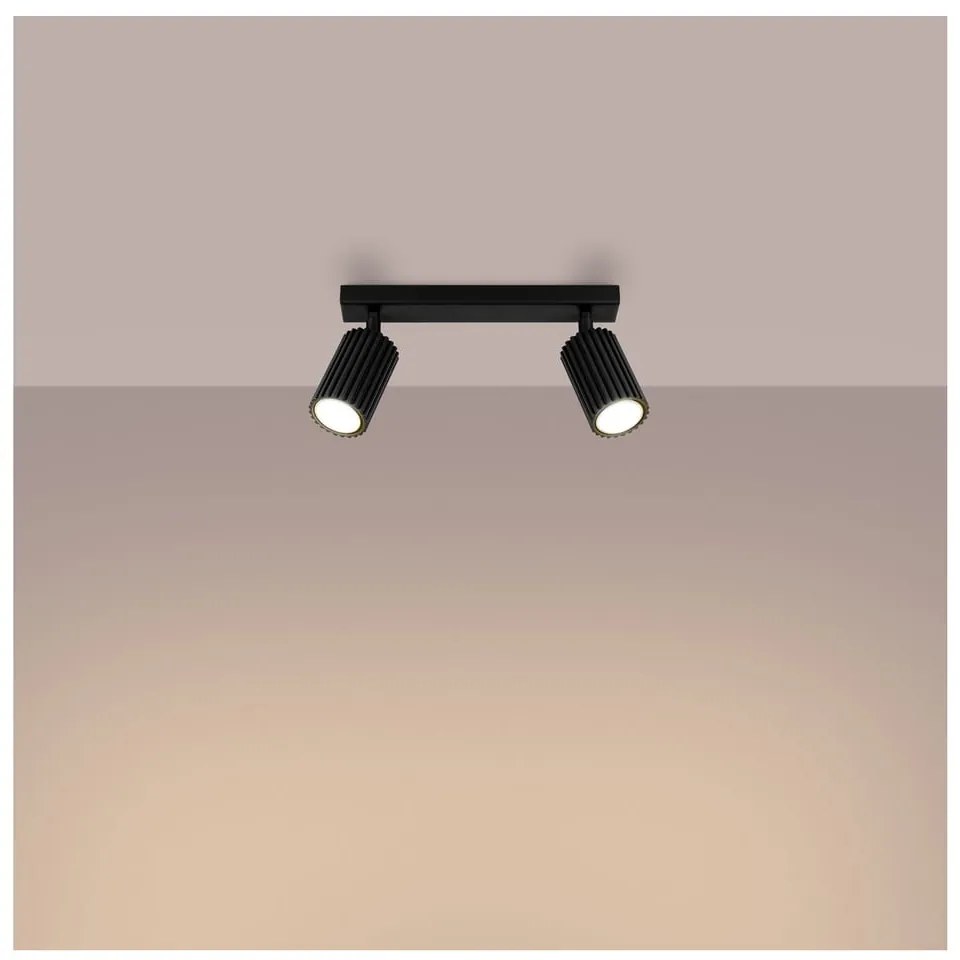 Czarna lampa punktowa 6,5x30 cm Gleam – Sollux