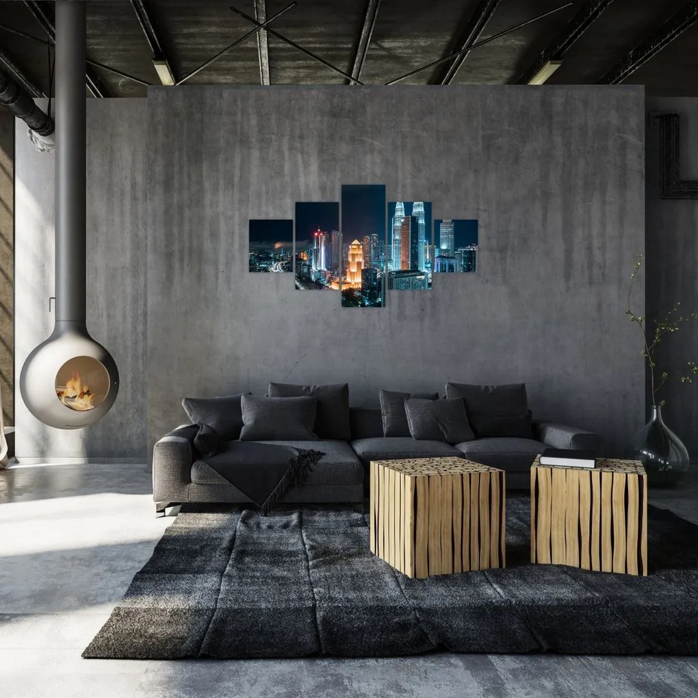 Obraz - Noc w Kuala Lumpur (125x70 cm)