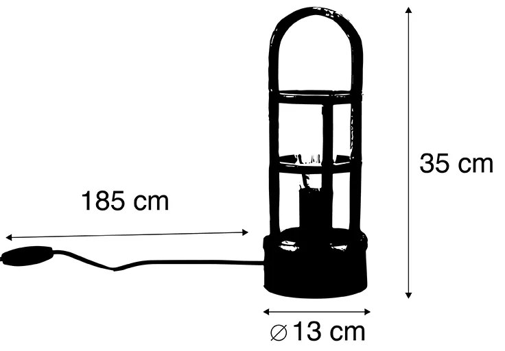 Lampa stołowa art deco brąz 35 cm - Kevie ArtDeco Oswietlenie wewnetrzne