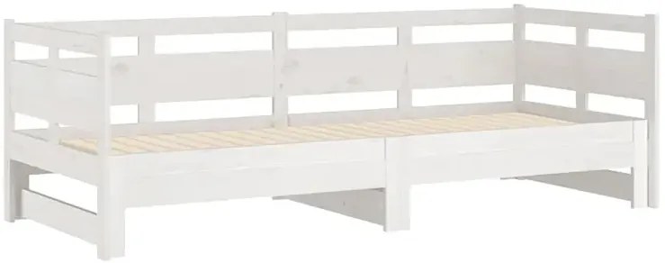 Białe sosnowe łóżko rozsuwane 2x(90x200) cm - Givefi 4X