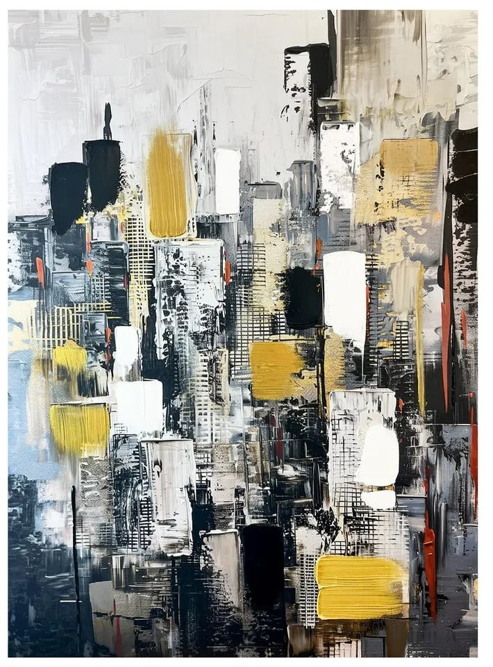 Obraz z ręcznie malowanymi elementami 70x100 cm Cityscape – Styler