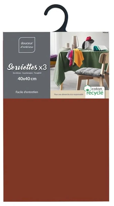 Serwetki zestaw 3 szt. 40x40 cm Mistral – douceur d'intérieur