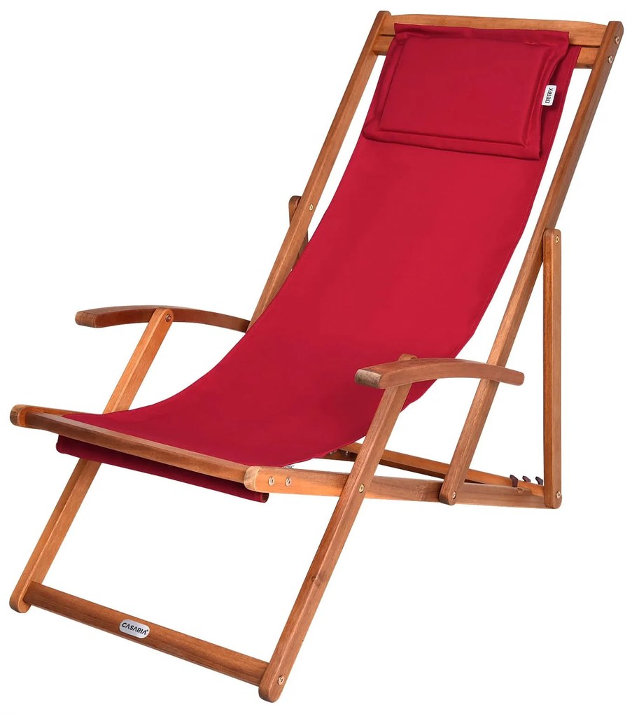Leżak ogrodowy SIENA, 65x87x102cm, czerwona Casaria