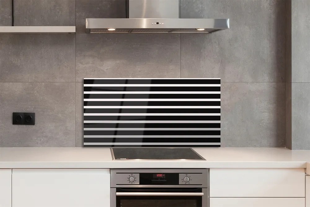 Panel Szklany Klasyczne Czarne Pasy