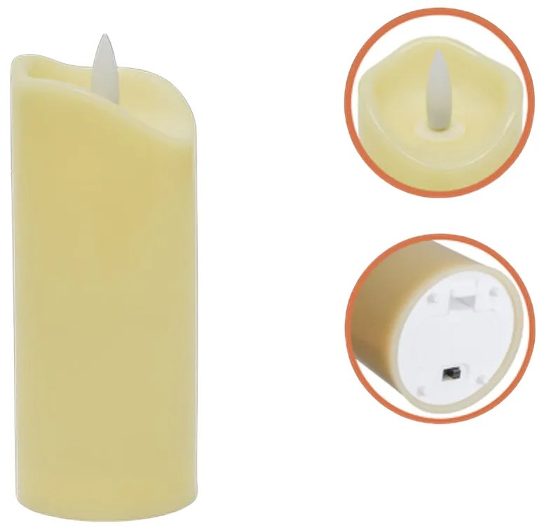 LED świeca słupkowa RUHHY 12,5 cm beżowa, zestaw 4 szt.