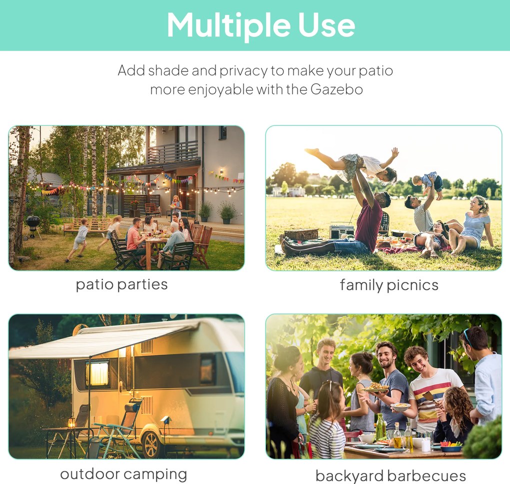 Outsunny Pawilon z Regulowanym Dachem Odporny na Warunki Pogodowe 3 x 2,5 m Kremowy